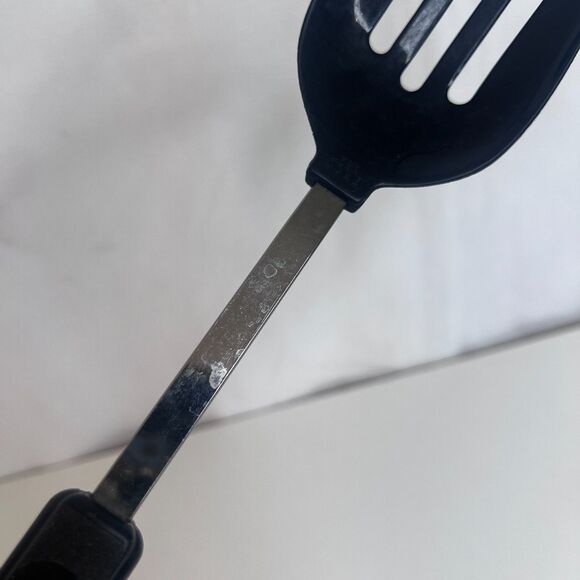 EKCO Slotted Serving Spoon Plastic Handle USA 400 Degree Max 7 Nylon VTG Black - Picture 4 of 10